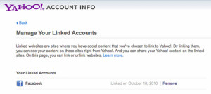 Settings - Manage my linked accounts - Yahoo!